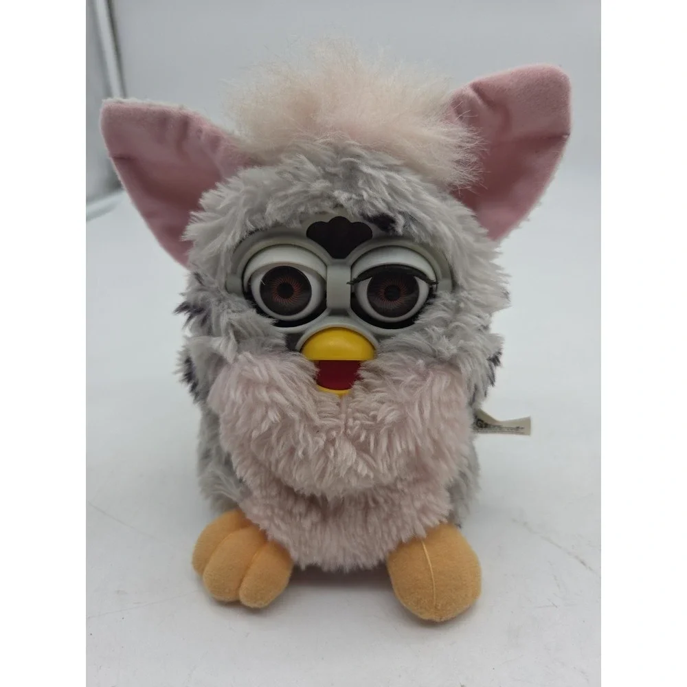 Vintage 1998 Grey Leopard Furby Tiger Electronics Model 70-800 Working